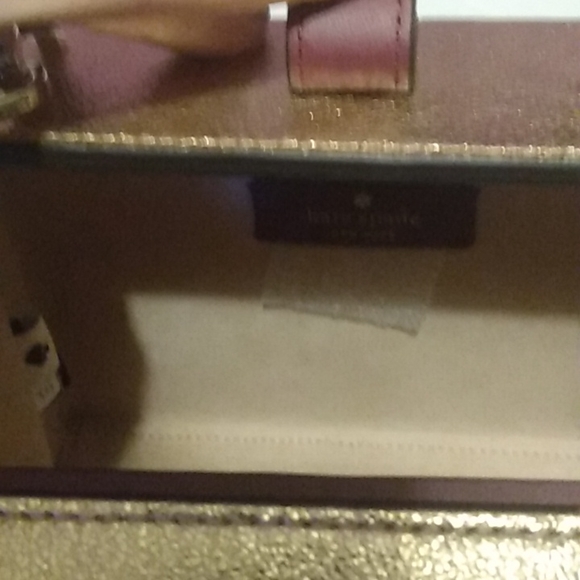 Kate Spade wrapping party crossbody or tote color golden/wine nwt - Picture 5 of 7